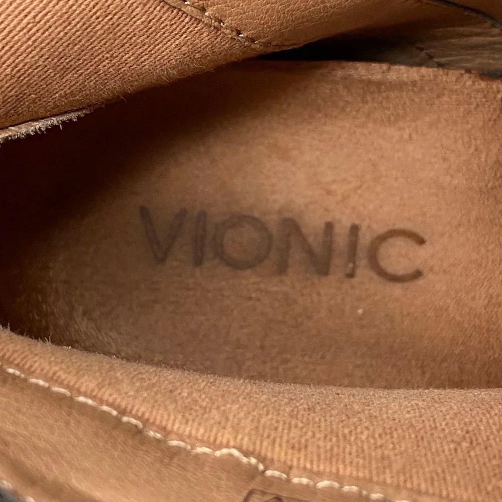 Vionic Trinity Burgundy Leather Ankle Boots‎ Side Zip Cottagecore Size 9